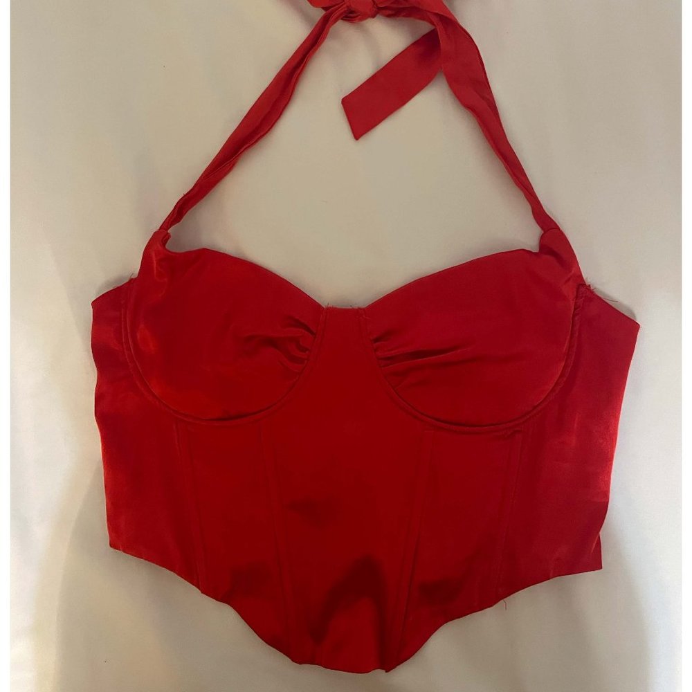 Hot red corset top
